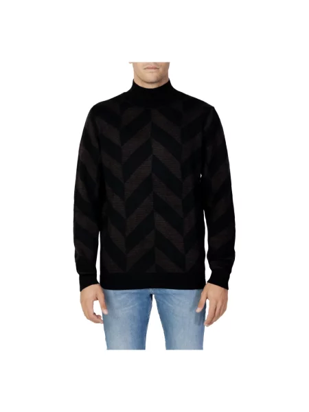Sweter Antony Morato w geometryczne wzory czarny