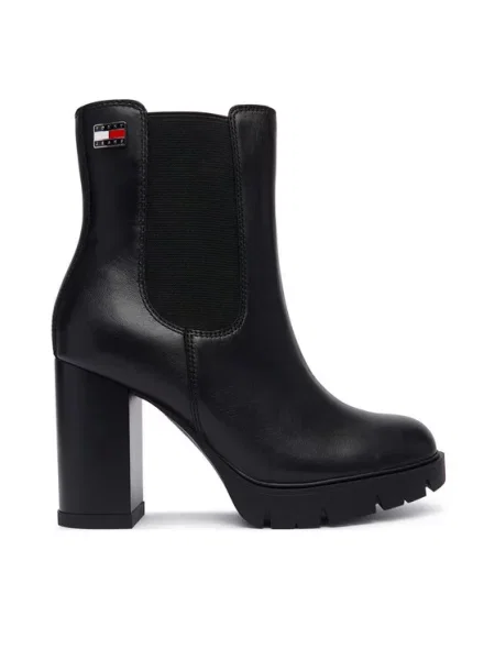 Magassarkú csizma Tommy Jeans fekete