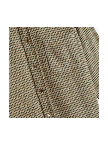 Flanelová košeľa Portuguese Flannel s abstraktným vzorom zelená