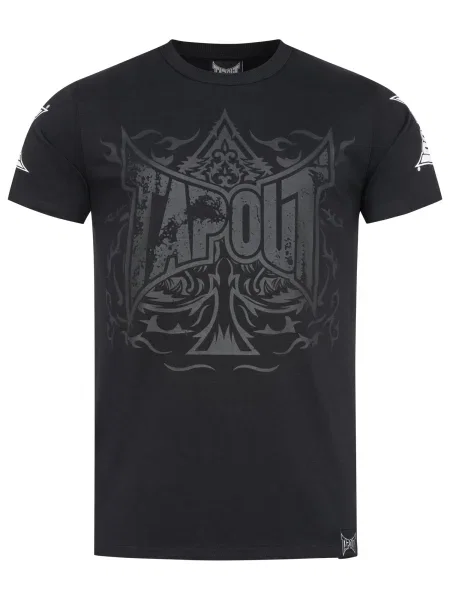 Tapout Marškinėliai Ace Of Spades tamsiai pilka / juoda balta