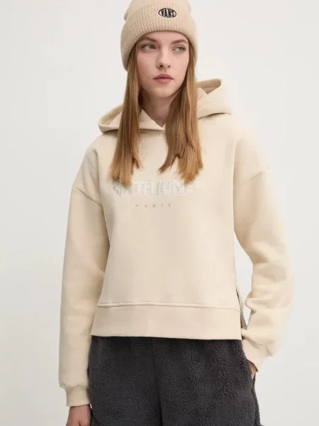 Суичър с качулка Sixth June с качулка с апликация бежово