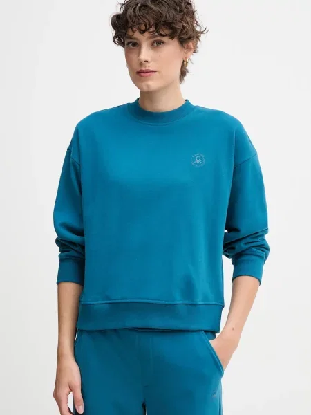 Кофта United Colors of Benetton з принтом бірюзовий