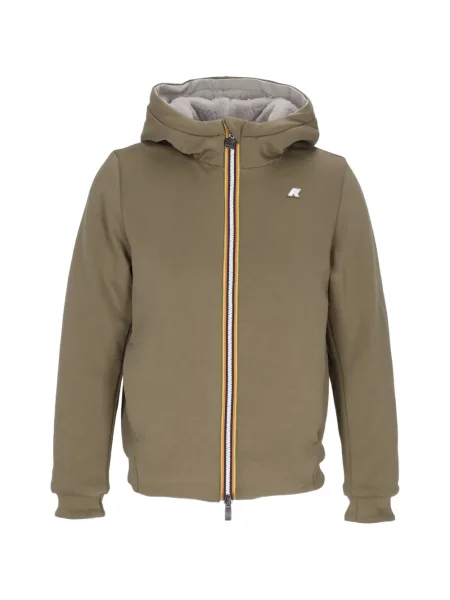 Reversibil geacă K-way cu blană verde