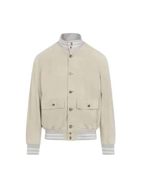 Kurtka bomber Ralph Lauren zamszowy beżowy