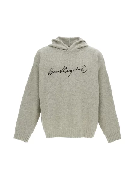 Bluza z kapturem Mm6 Maison Margiela z kapturem szara