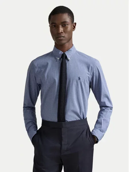 Polo Ralph Lauren Сорочка Світло-синій Custom Fit синя