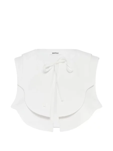Top Enfold wiązany biały