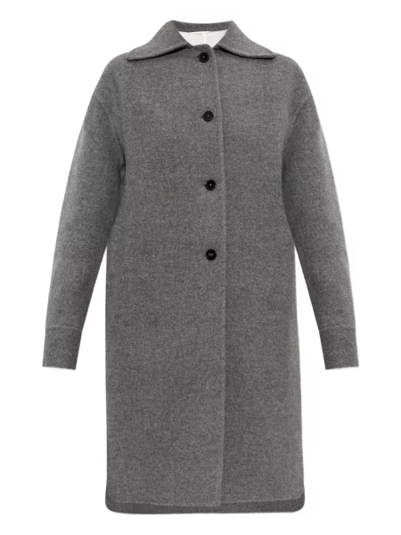 Palton Jil Sander de lână gri