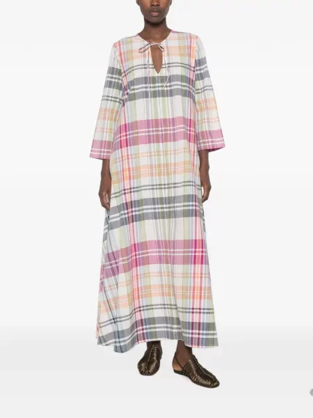 Rochie maxi Ordi.to în carouri cu imagine cu legături