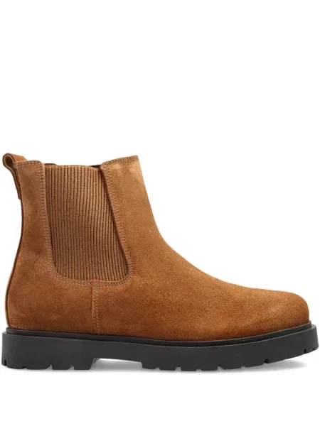 Botine Birkenstock din piele de căprioară cu platformă maro