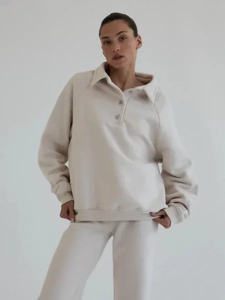 Muuv. Muuv bluza z bawełną LE PUMP beżowa