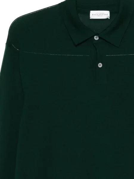 Tricou polo Ballantyne de lână verde