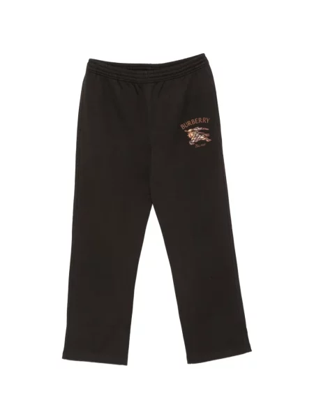 Pantaloni Burberry alergare cu autograf maro