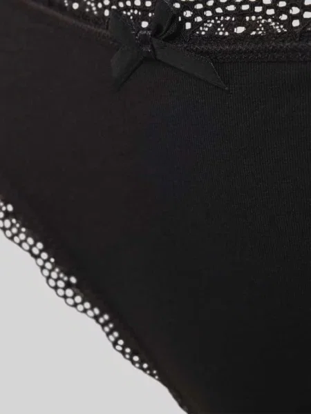 Stringi z wiązanym detalem w zestawie 5 szt. Dorina czarne