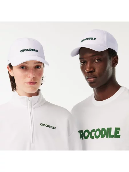 Кепка Lacoste с вышивкой белая