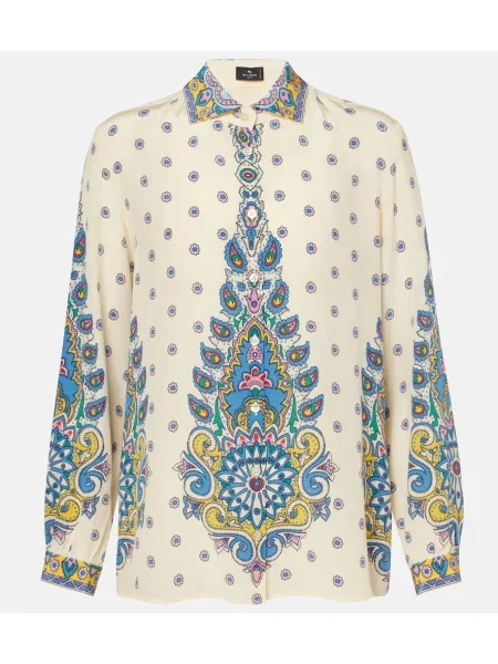 Cămașă Etro de mătase alb