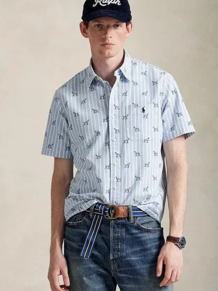 Košile Polo Ralph Lauren tmavomodrá regular s límečkem button-down