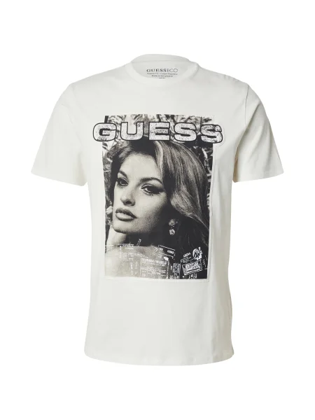 GUESS Tricou CONCERT GIRL gri / gri închis / negru alb