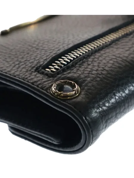 Portofel Chrome Hearts din piele cu motiv cu inimi negru