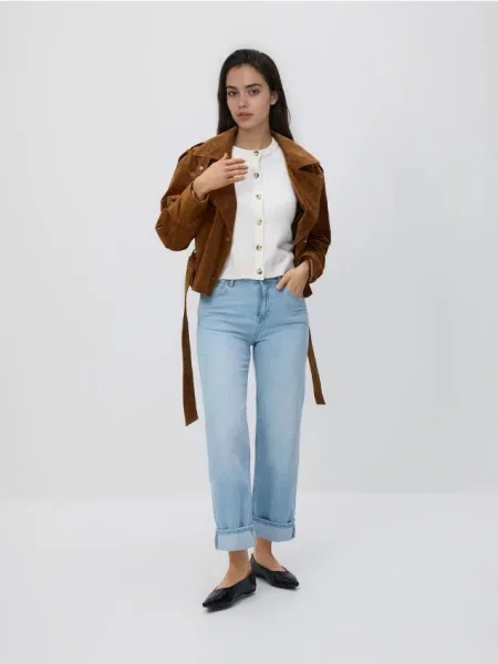 Reserved Кардиган з короткими рукавами кремовий 