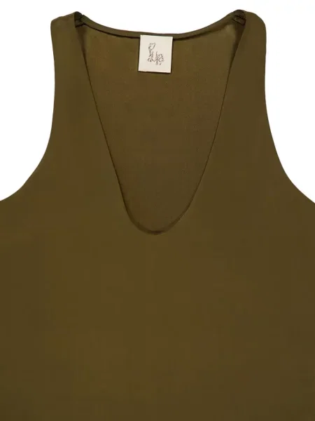 Top Paula de mătase verde