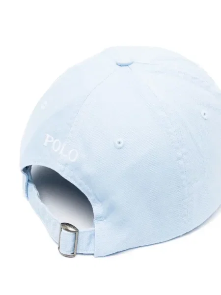 Siuvinėtas kepurė su snapeliu Polo Ralph Lauren mėlyna