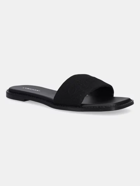 Calvin Klein papucs FLAT SLIDE HE női fekete