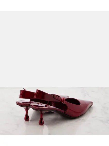 Pantofi cu toc Jimmy Choo din piele de lac slingback roșu