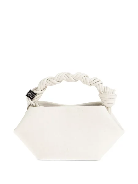Geantă shopper Ganni alb