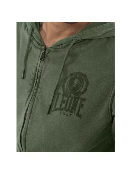 Mikina na zips Leone 1947 zelená