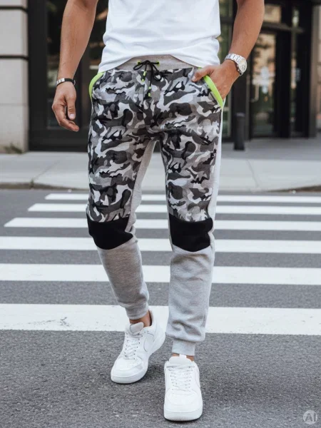 Spodnie dresowe camo Dstreet szare