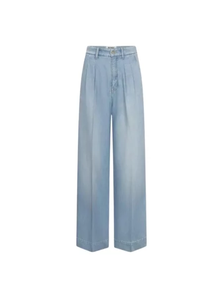 Lniane jeansy Rossi niebieskie