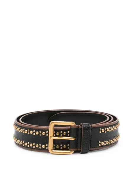 Curea Miu Miu din piele cu tepi negru