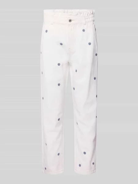 Jeansy z pasem typu paperbag z wpuszczanymi Jake*s Casual beżowe