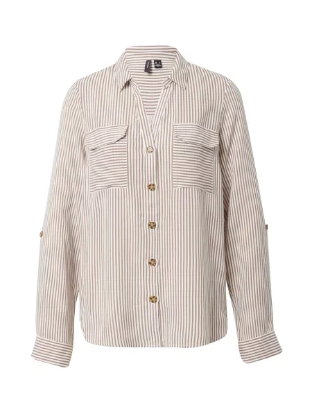 VERO MODA Bluză BUMPY maro alb
