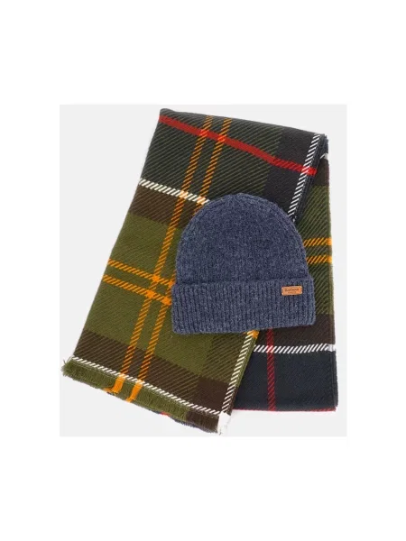 Barbour czapka i szalik zielona