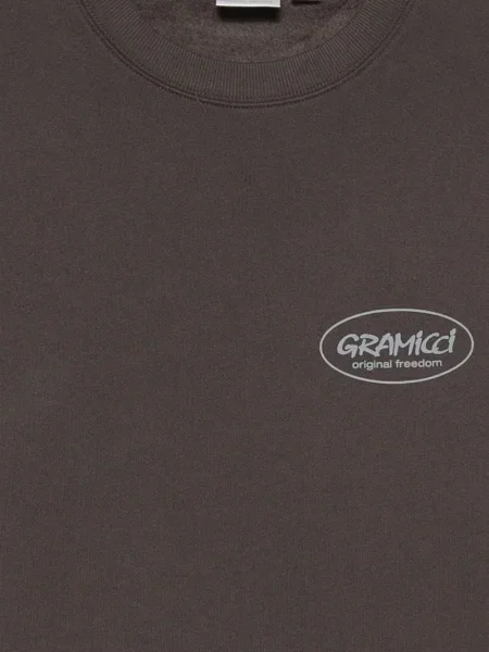 Hanorac crewneck Gramicci cu imagine maro