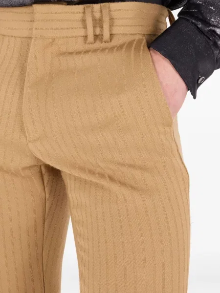 Pantaloni Roberto Cavalli de lână cu dungi maro