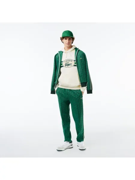 Lacoste Bluza Z Kapturem Z Nadrukiem Classic Fit biała