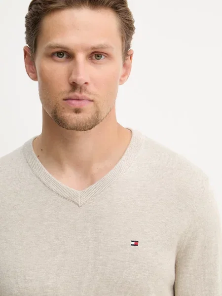 Tommy Hilfiger пуловер мъжки от бежово