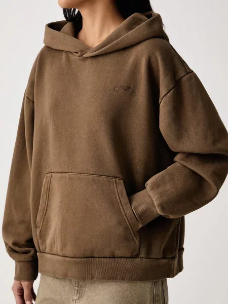 Vans суичър с качулка дамски с Salton Washed Pullover кафяво