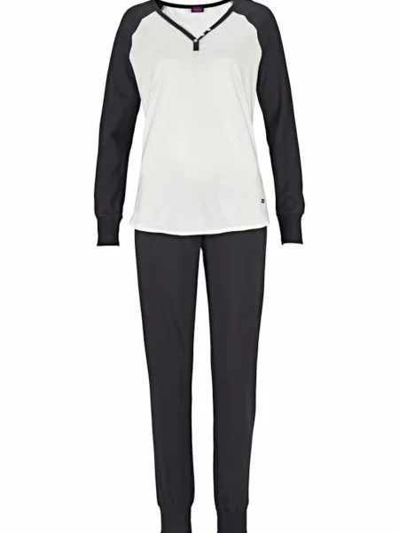 BUFFALO Pijama albastru noapte alb