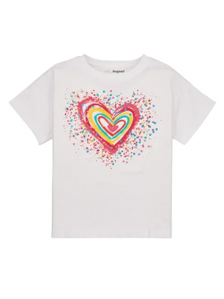Tricou copii Desigual alb