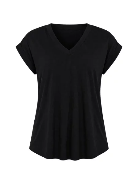 Tricou Guess cu decolteu în V negru