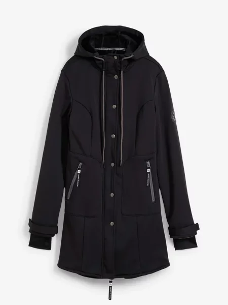 Kurtka parka softshell super-stretch odpychająca wodę czarna
