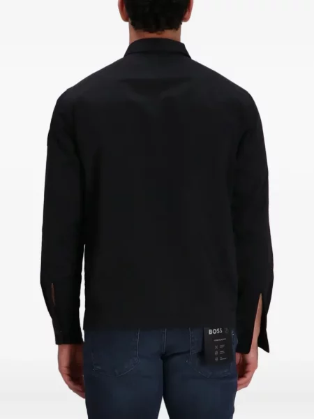 Cămașă Boss cu buzunar frontal negru