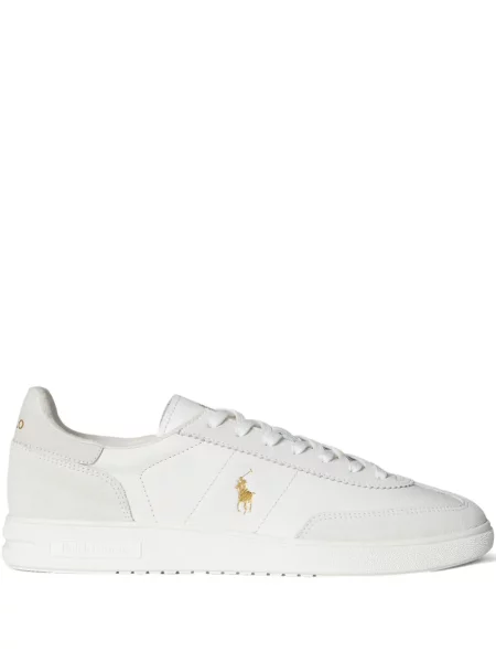 Ριγέ polo Polo Ralph Lauren με κουκούλα με αυτόγραφο λευκό