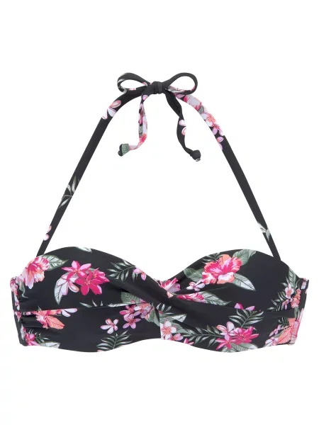 LASCANA Sutien costum de baie fucsia / roz pal / negru alb
