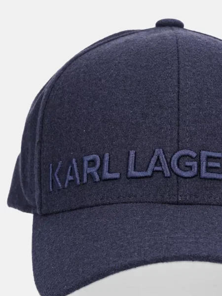 Шерстяная кепка Karl Lagerfeld синяя