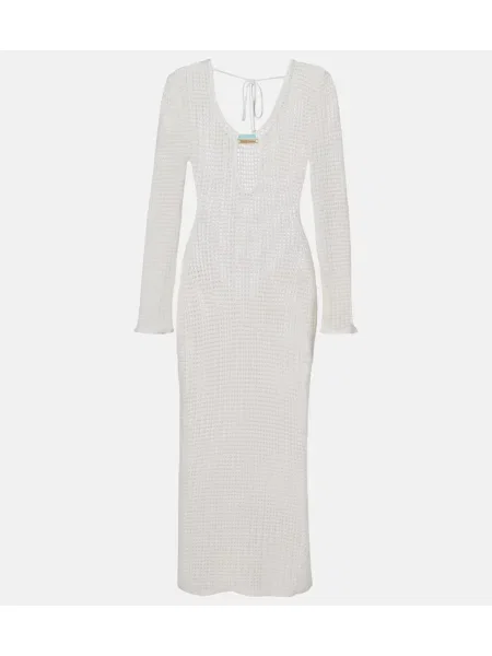 Rochie midi Melissa Odabash tricotate până la genunchi de costum alb